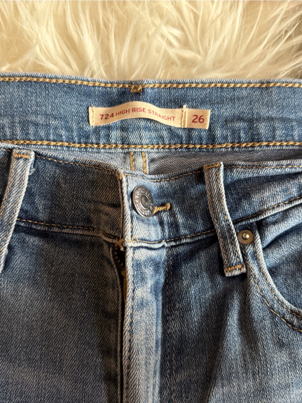 Levi's Women's Medium Blue Straight Leg Jeans - Picture 3 of 5